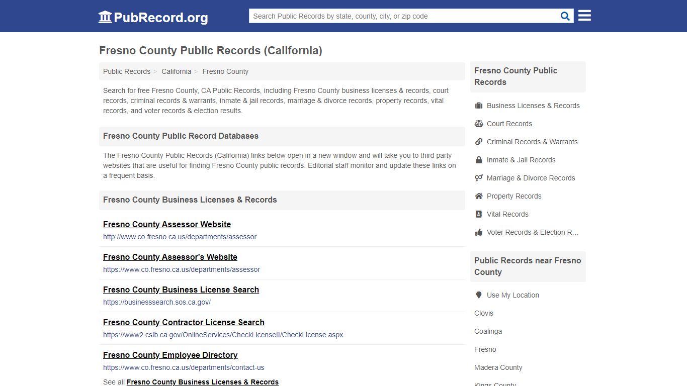 Free Fresno County Public Records (California Public Records)